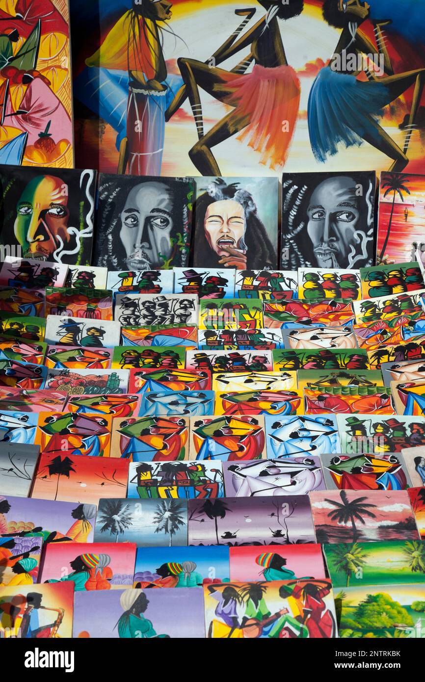 Bob Marley T-shirt, Montego Bay, Giamaica. Foto Stock