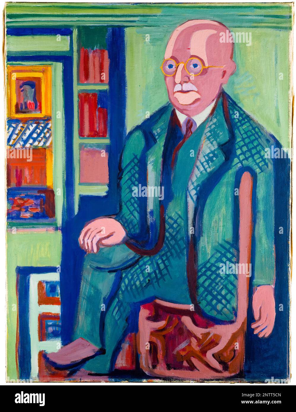 Ritratto del dottor Carl Hagemann (1867-1940), chimico tedesco, collezionista d'arte e patrono, Pittura in olio su tela di Ernst Ludwig Kirchner, 1928-1933 Foto Stock