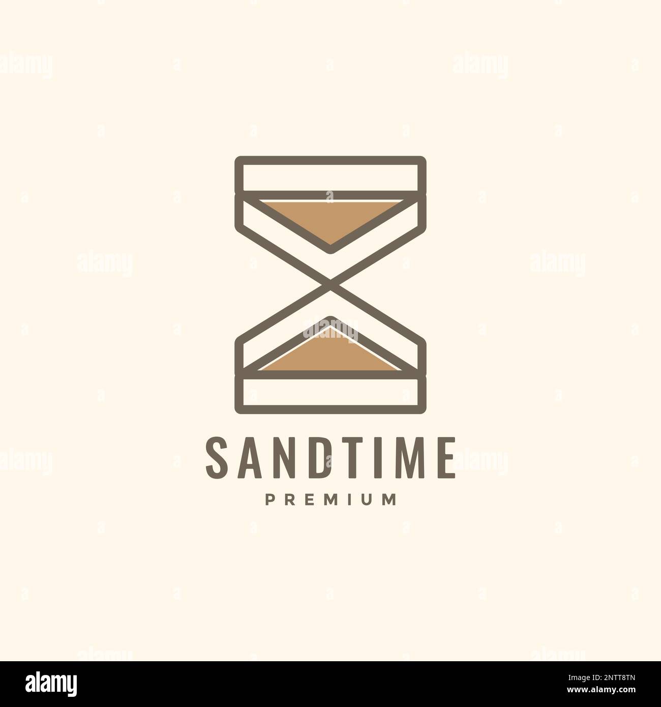 orologio orologio orologio sabbia antica linea geometrica minimo logo design vettore Illustrazione Vettoriale