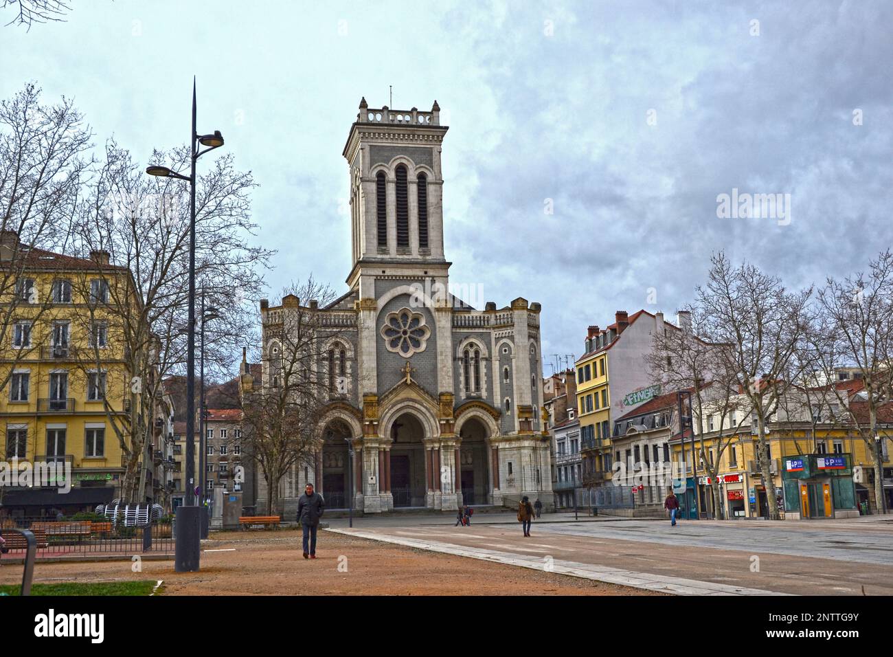 Saint-Etienne, Francia - Gennaio 27th 2020 : Cattedrale Saint-Charles-Borromée di Saint-Etienne. Questo edificio fu costruito tra il 1912 e il 1923 Foto Stock