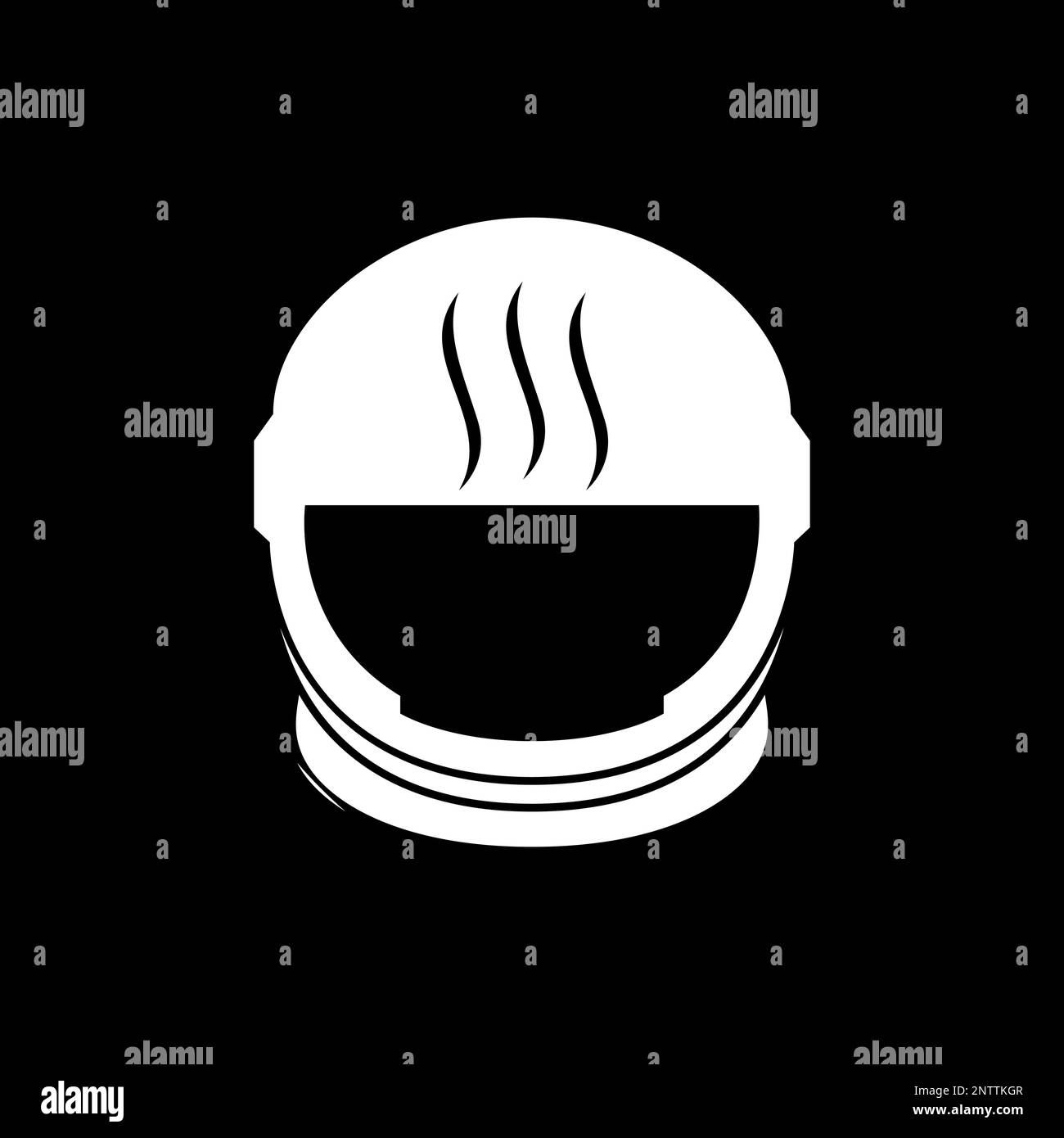 casco astronauta spazio cielo cibo noodle ciotola zuppa moderno logo design vettore Illustrazione Vettoriale