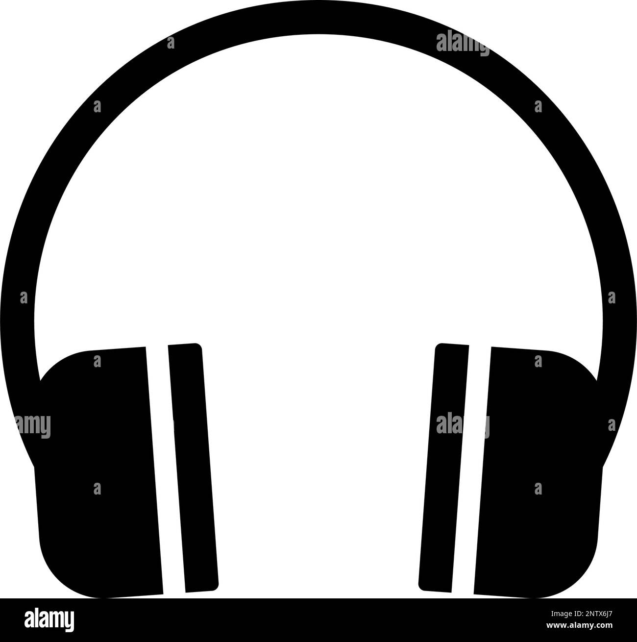Icona della silhouette delle cuffie. Ascolto di musica. Vettore modificabile. Illustrazione Vettoriale