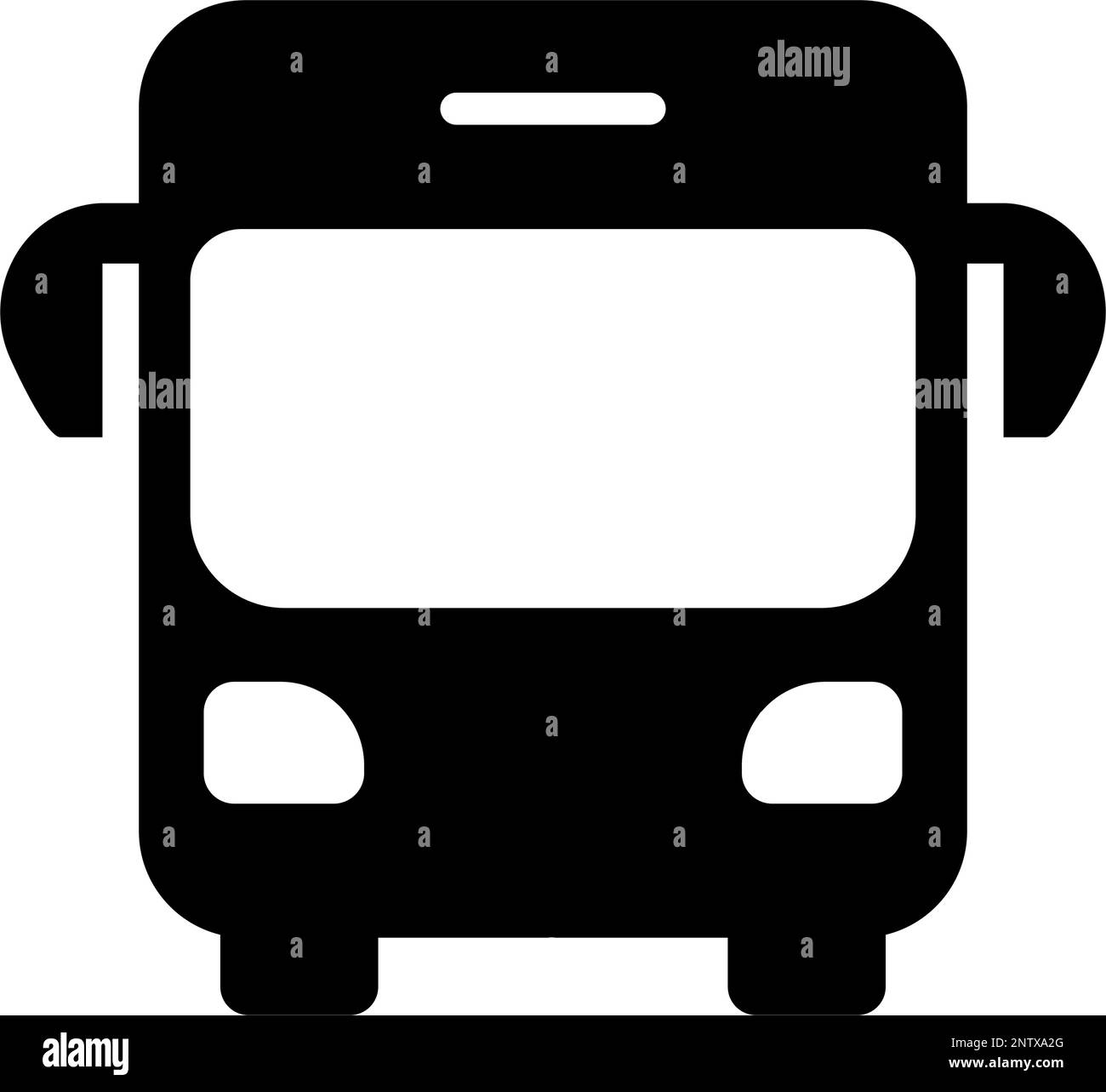 Icona della silhouette dell'autobus grande. Trasporto passeggeri. Vettore modificabile. Illustrazione Vettoriale