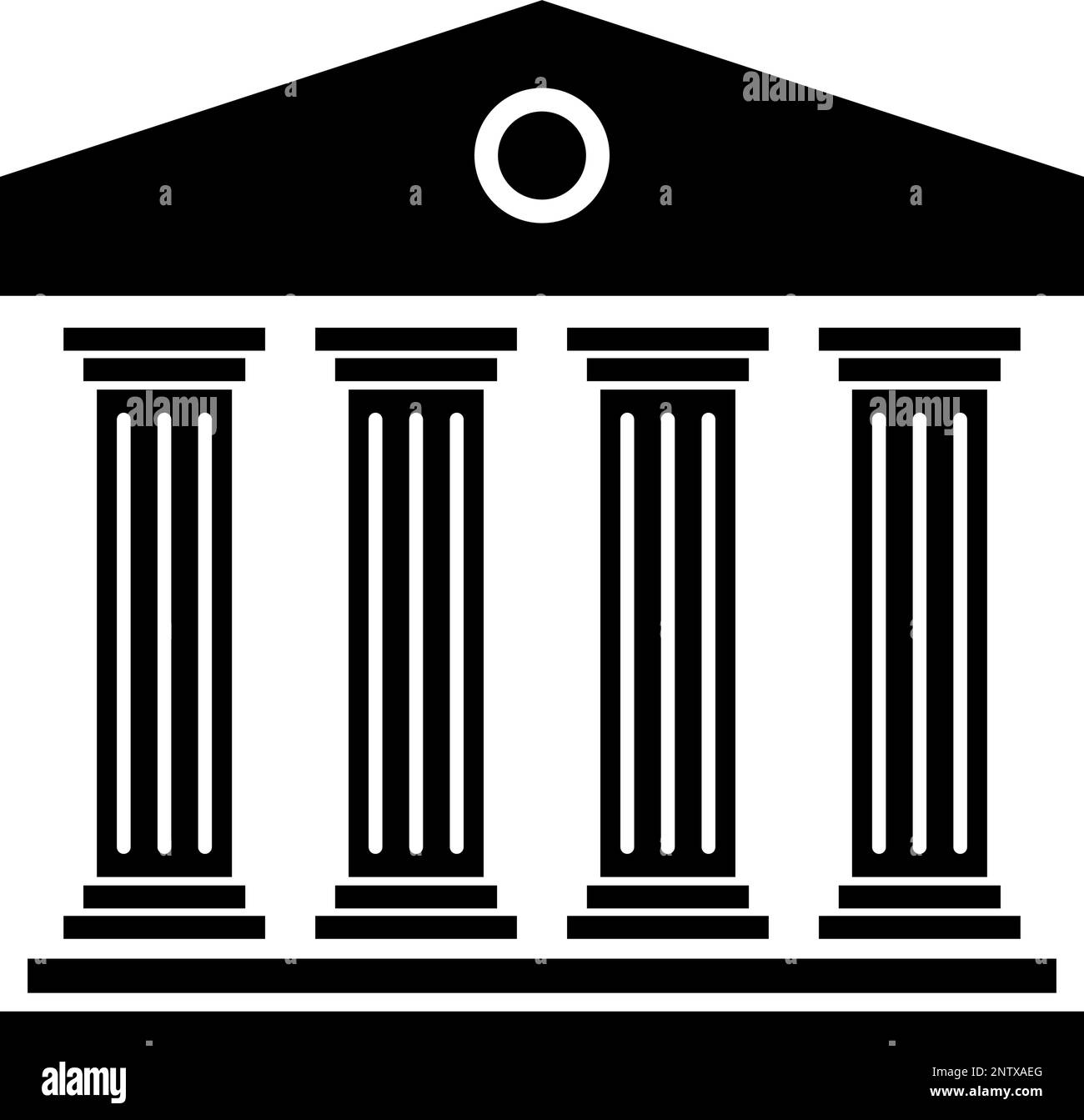 Icona greca della silhouette del tempio. Antico edificio civilizzato. Vettore modificabile. Illustrazione Vettoriale