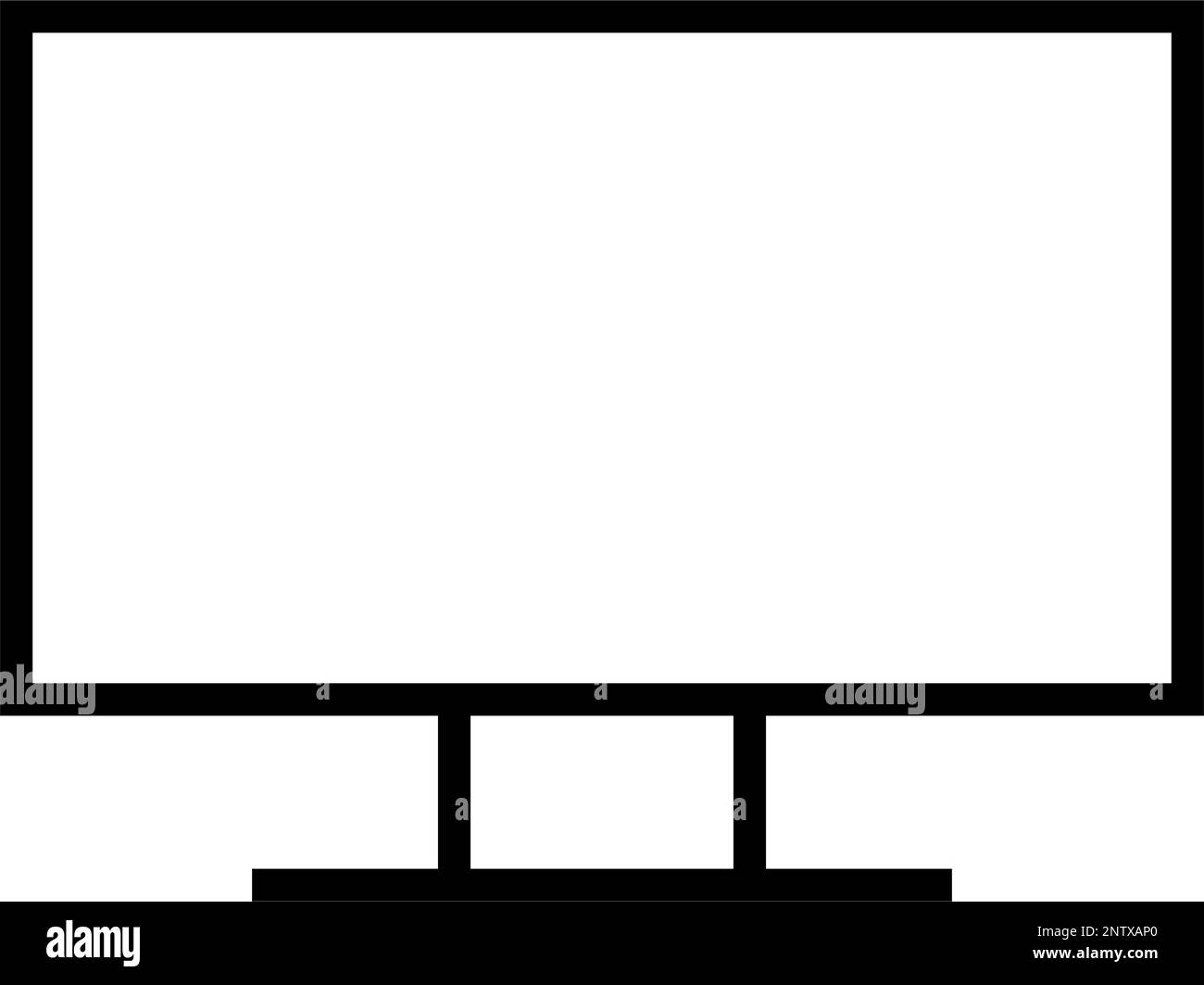 Icona TV semplice con design piatto. Vettore modificabile. Illustrazione Vettoriale