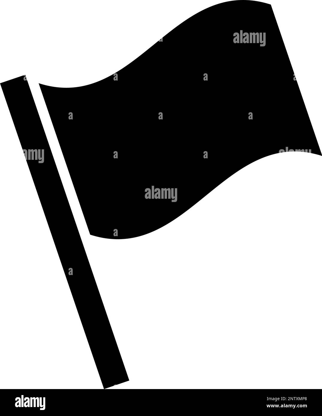 Icona di silhouette a bandiera fluttuante. Flag ondulazione. Vettore modificabile. Illustrazione Vettoriale