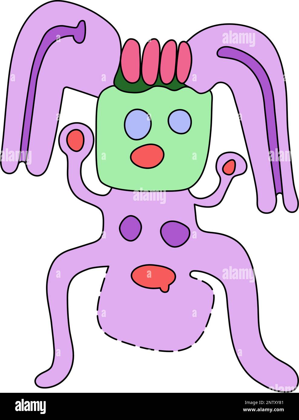 Geoglifo dell'umanoide dal deserto di Nazca, Perù, Sud America Illustrazione Vettoriale