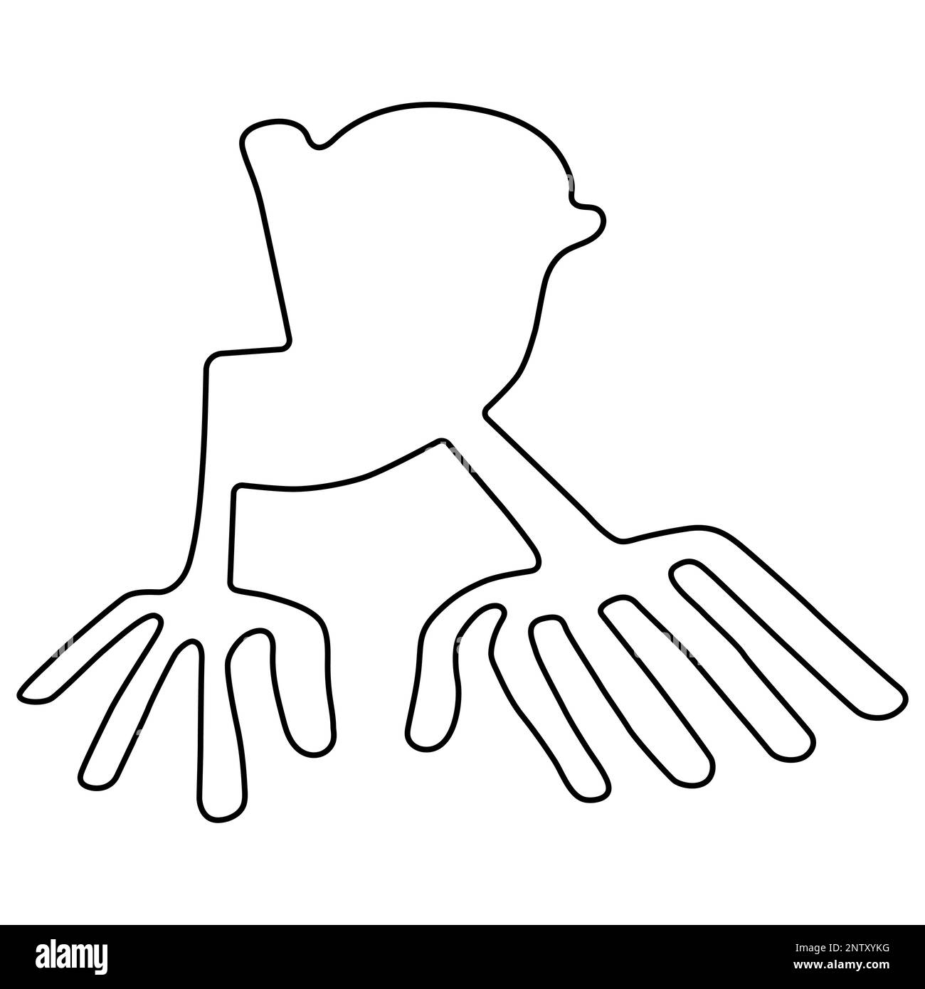 Geoglifo delle mani dal deserto di Nazca, Perù, Sud America Illustrazione Vettoriale