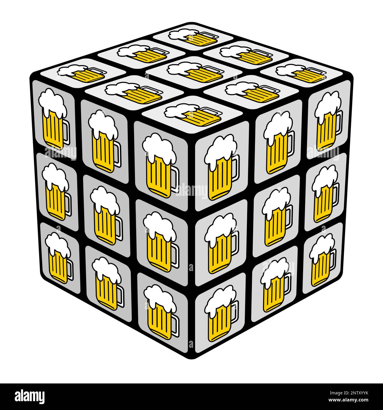 Il puzzle complesso è stato risolto con successo Illustrazione Vettoriale