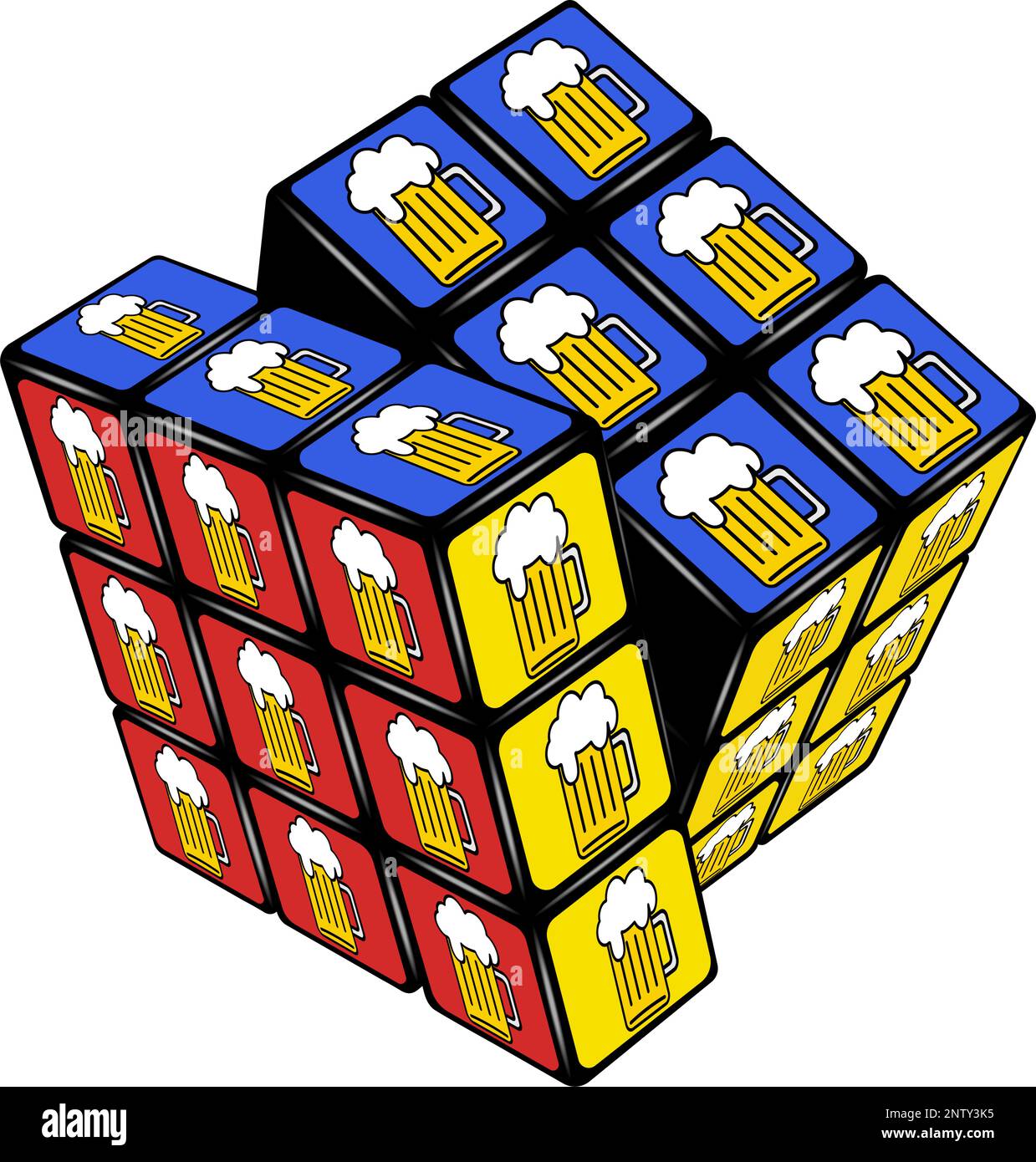 Il puzzle complesso è stato risolto con successo Illustrazione Vettoriale