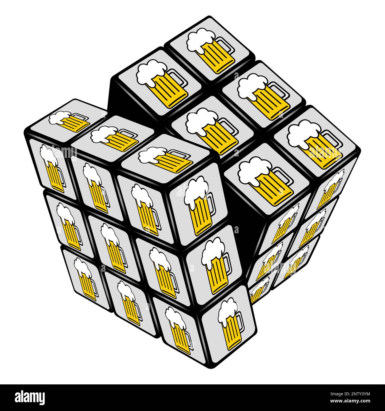 Il puzzle complesso è stato risolto con successo Illustrazione Vettoriale