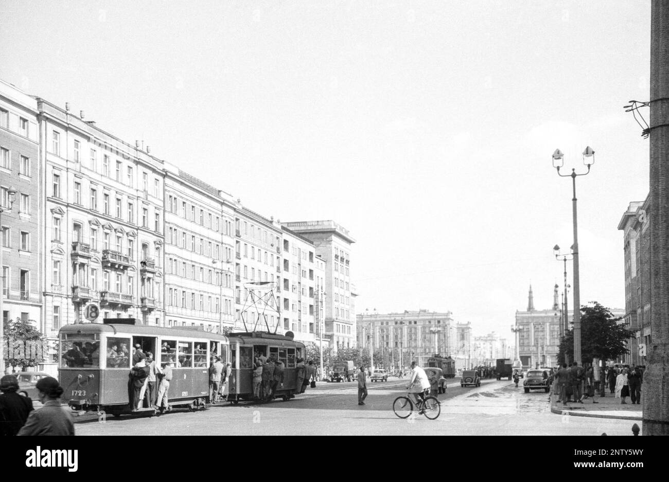 Centro di Varsavia, Ulica Marszalkowska, Varsavia, Mazovia, Polonia, 1956 Foto Stock