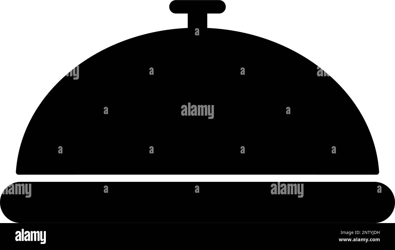 Icona della silhouette della campana della reception. Chiamata campana. Vettore modificabile. Illustrazione Vettoriale