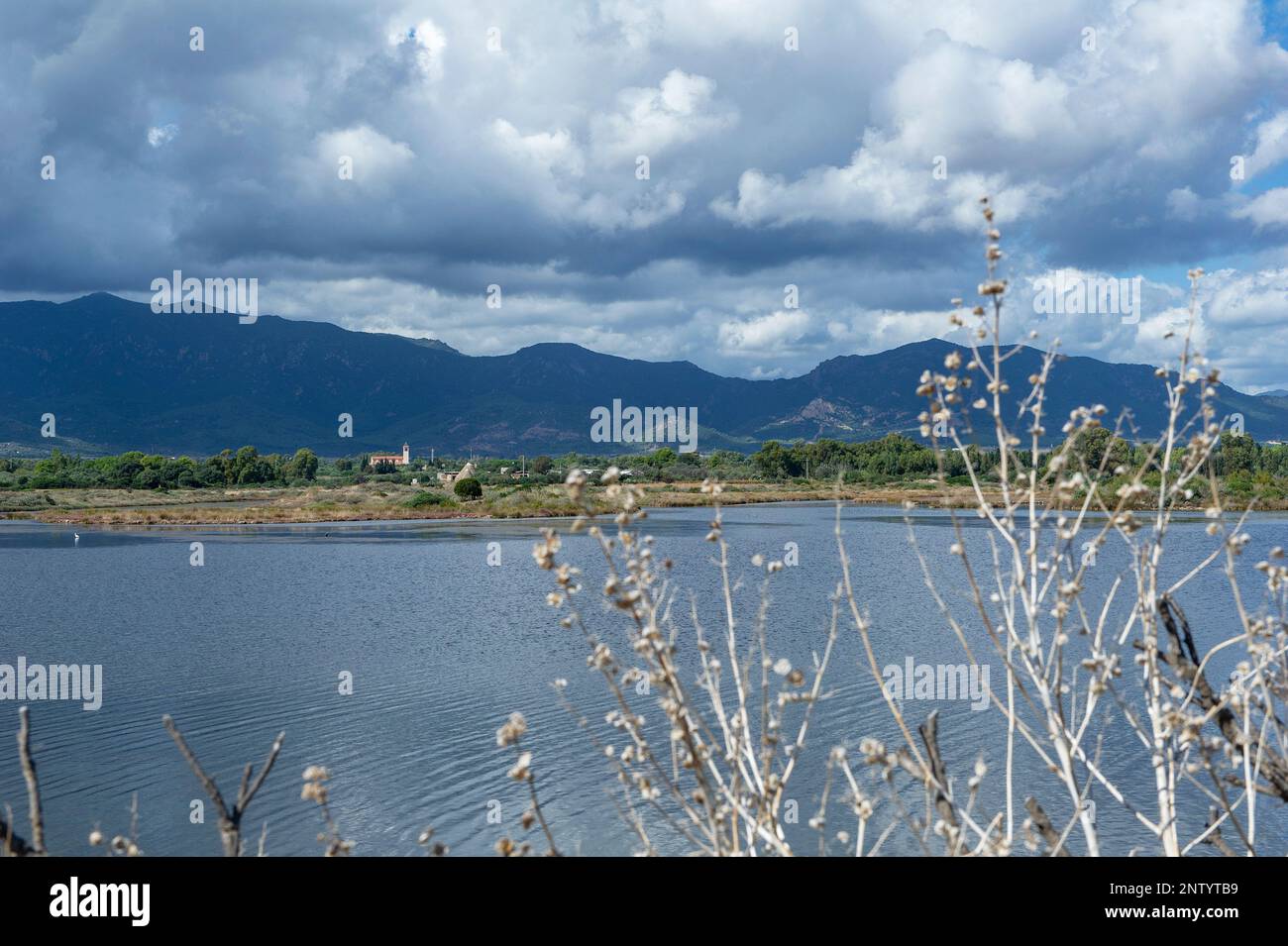 La riserva naturale della Laguna di Nora, Sardegna, Italia Foto Stock