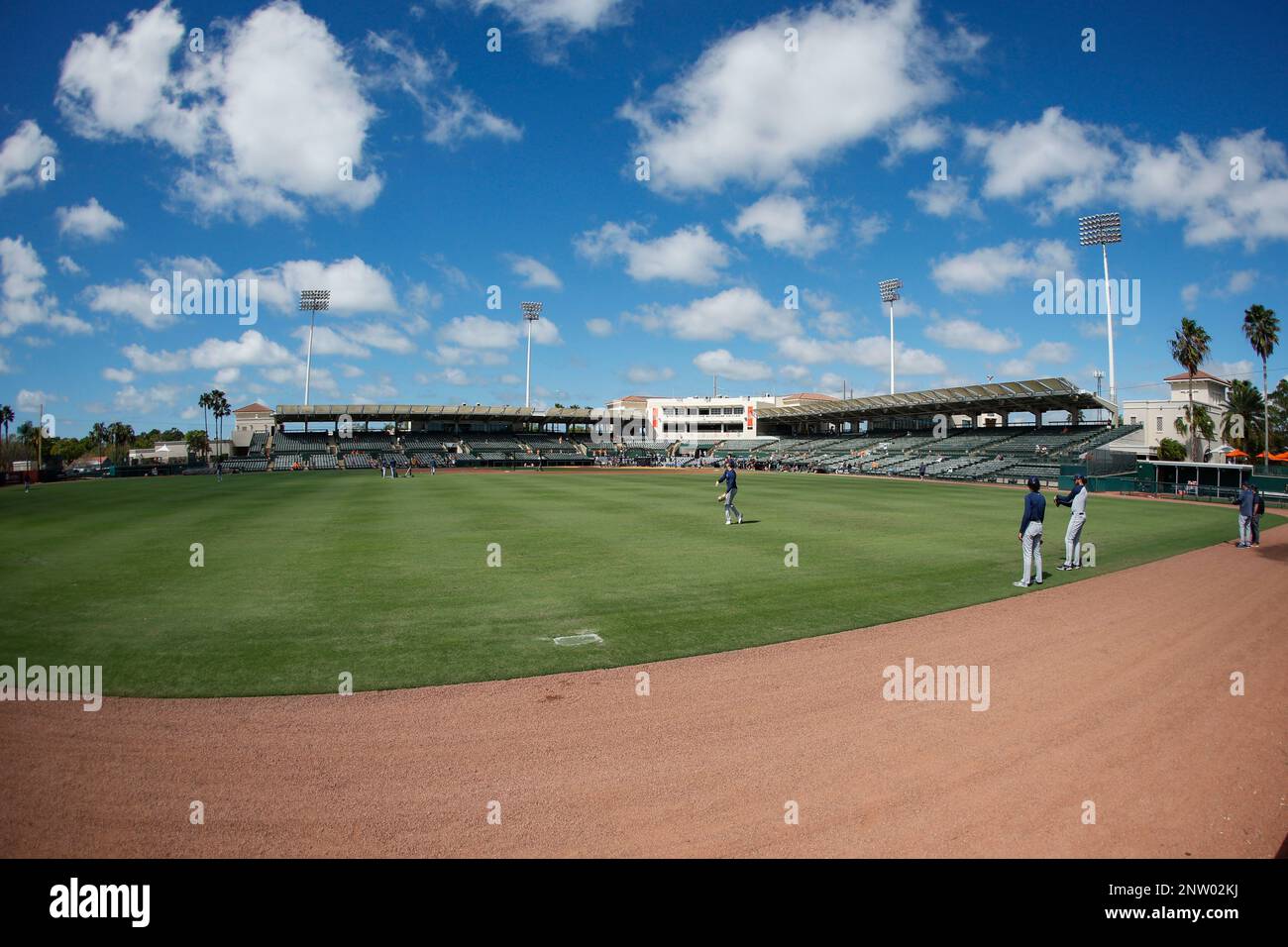 Sarasota FL USA; Una visione generale del campo prima di una partita di allenamento primaverile della MLB tra i Baltimore Orioles e i Tampa Bay Rays a ed Smith sta Foto Stock