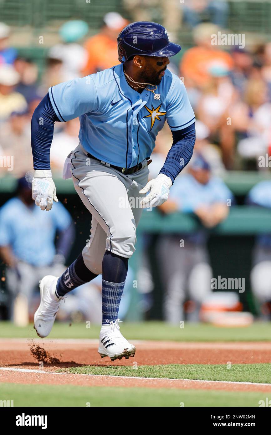 Sarasota FL USA; durante una partita di allenamento primaverile della MLB all'ed Smith Stadium. I raggi battono gli Orioles 14-2. (Kim Hukari/immagine dello sport) Foto Stock