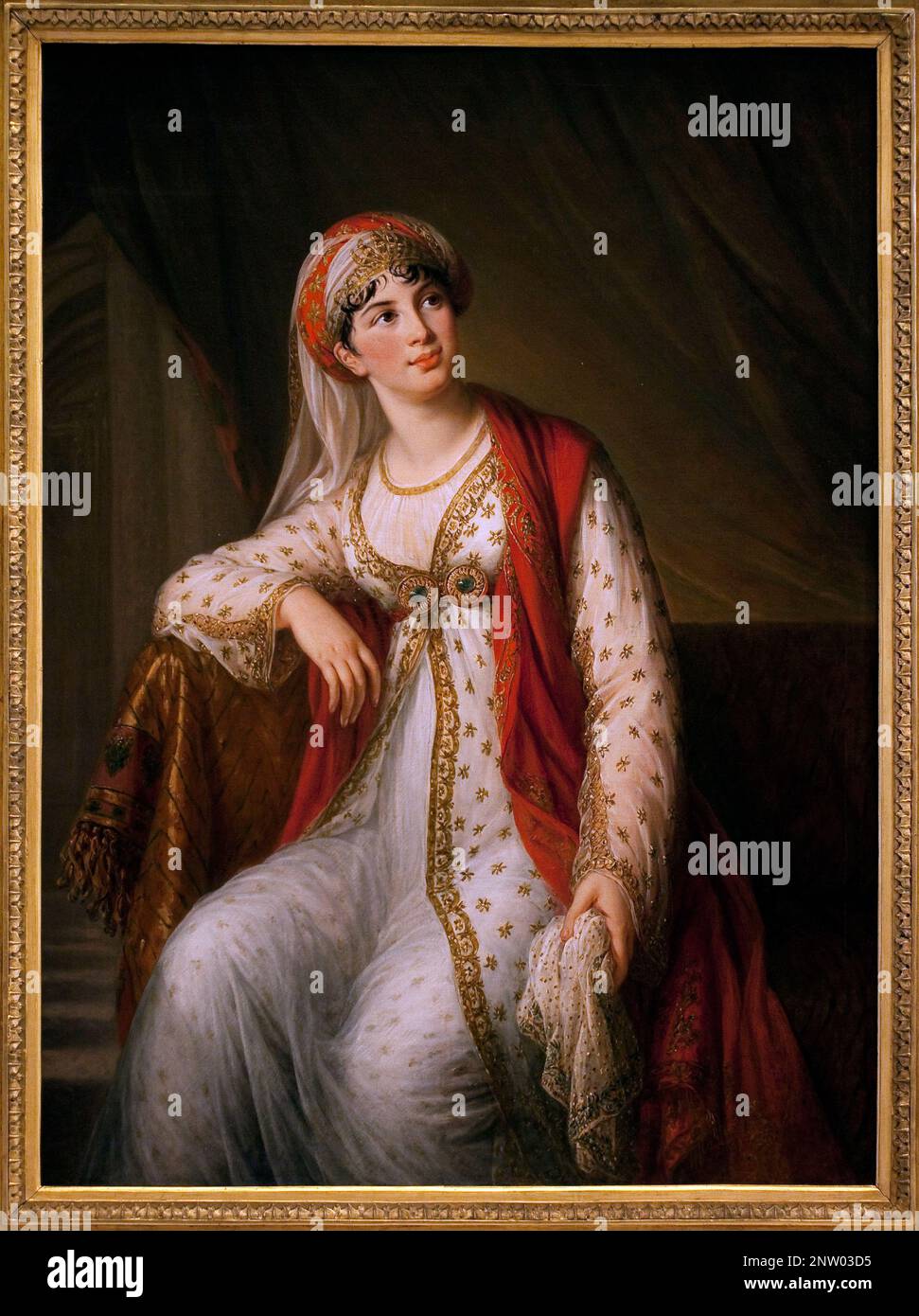 Portrait de la cantatrice italienne Giuseppina Grassini (1773-1850) dans le  role de Zaire dans la piece du meme nom de Voltaire (1694-1746)' Elle fut la  maitresse de Napoleon Bonaparte et du duc