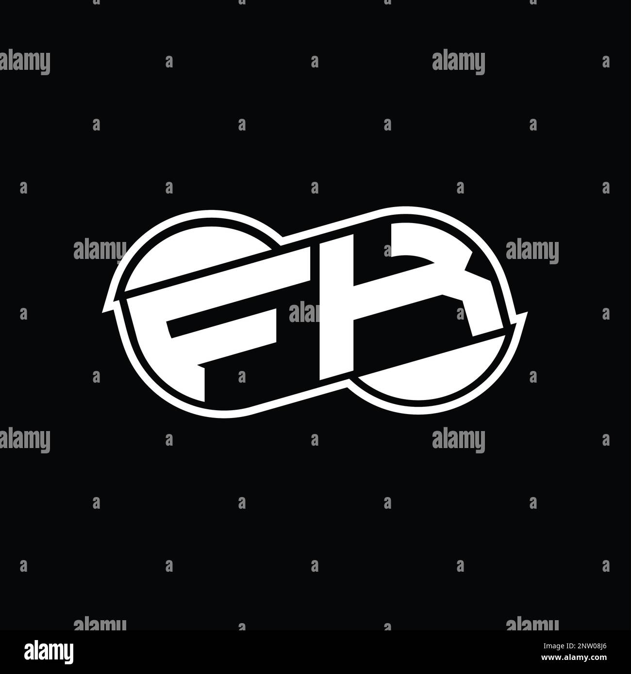 FK Logo monogramma astratto forma infinita immagini vettoriali semitonde modello di disegno Foto Stock