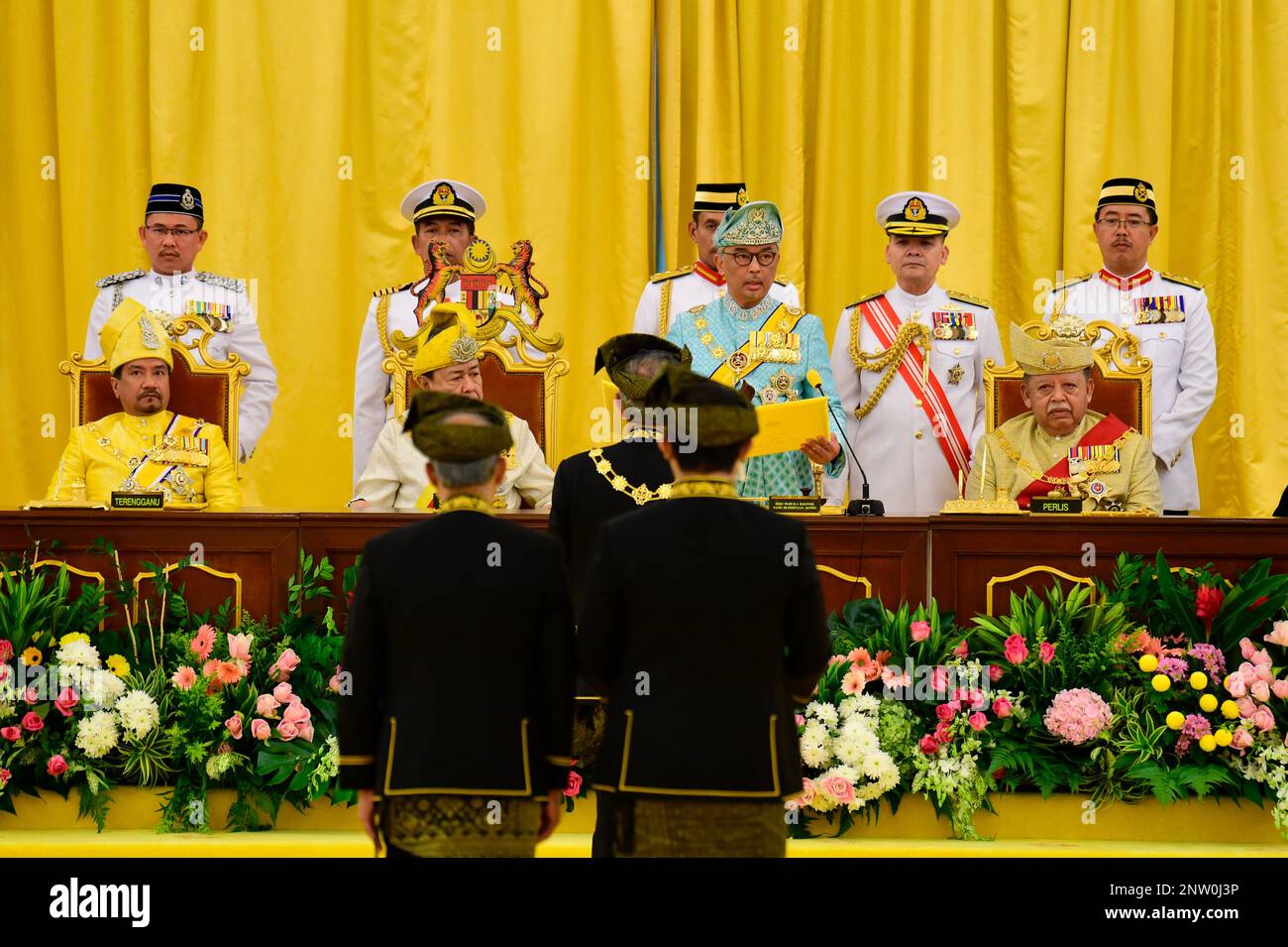 Malaysias New King Sultan Abdullah Sultan Ahmad Shah Standing Third