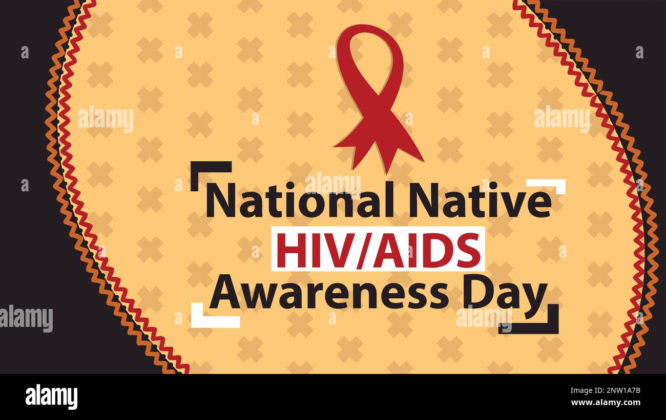 Banner vettoriale per la Giornata nazionale di sensibilizzazione contro l'HIV, con sfondo semplice e simbolo dell'hiv AIDS. Design di sfondo di consapevolezza Illustrazione Vettoriale