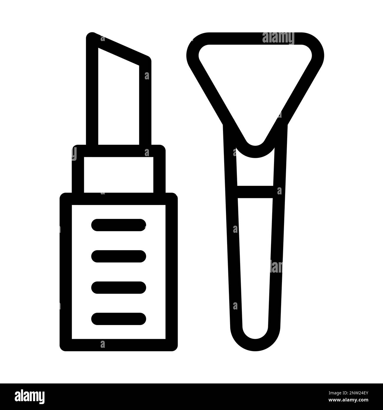 Icona linea spessa trucco Foto Stock