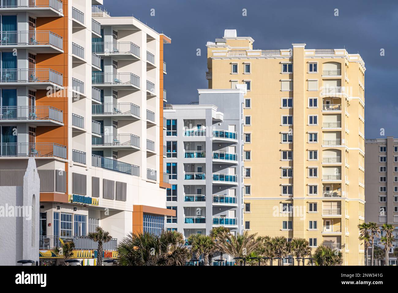 Margaritaville Beach Hotel e Acquilus Condominiums a Jacksonville Beach nel nord-est della Florida. (USA) Foto Stock