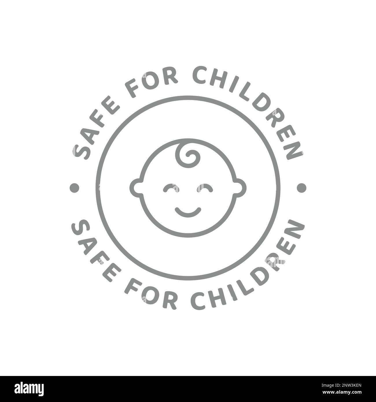 Prodotto sicuro per bambini etichetta vettore. Cassaforte per cosmetici per  bambini o badge per alimenti Immagine e Vettoriale - Alamy