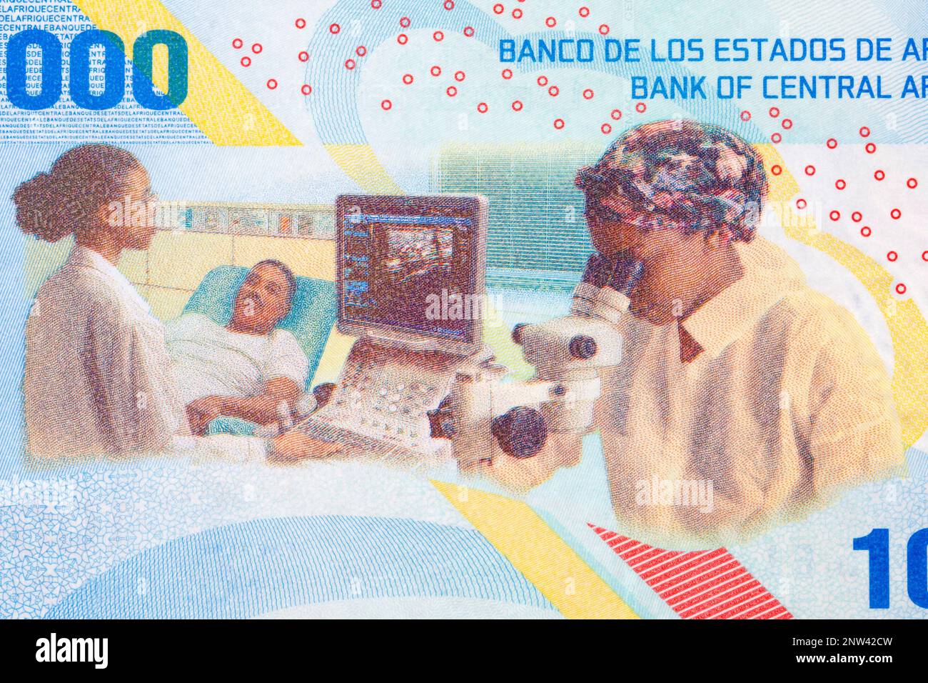 Scena medica da Stati centrafricani denaro - 1000 franchi Foto Stock