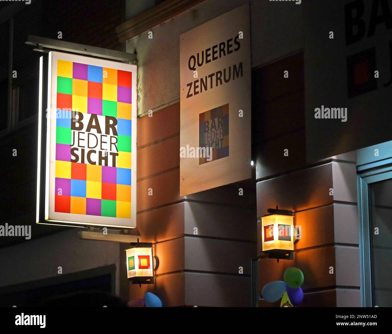 Bar jeder Sicht - punto di vista di tutti, Queer Central, Hintere Bleiche 29, 55116 Magonza, Germania Foto Stock