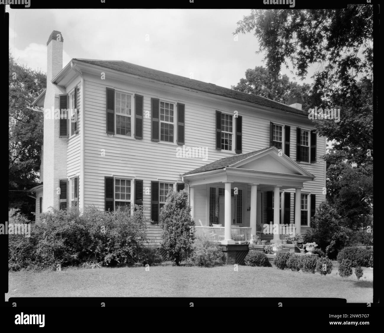 Hilltop, Madison, Morgan County, Georgia. Carnegie Survey of the Architecture of the South. Stati Uniti, Georgia, Morgan County, Madison, Houses, Colonne, Portici, Clapboard. Foto Stock