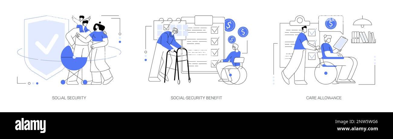 Illustrazioni vettoriali del concetto astratto di autorizzazione dello stato. Illustrazione Vettoriale