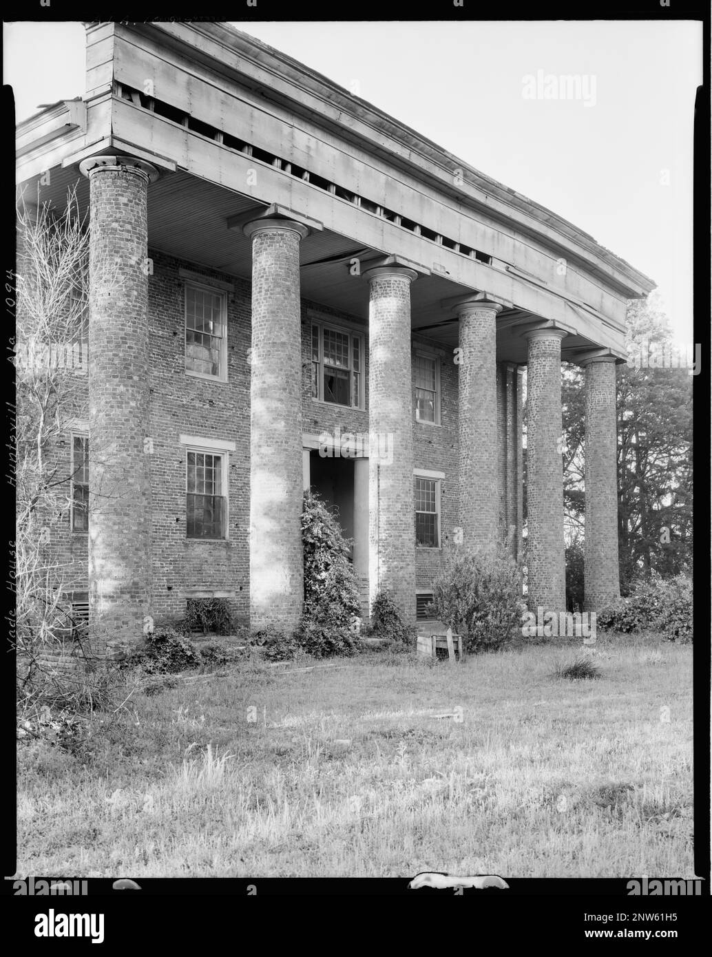 Wade House, Huntsville vic., Madison County, Alabama. Carnegie Survey of the Architecture of the South. Stati Uniti, Alabama, Madison County, Huntsville vic, Columns, Case. Foto Stock