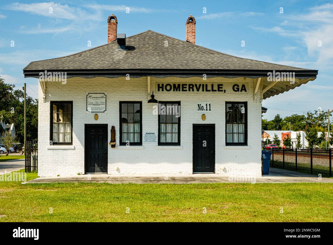 Stazione di Homerville n. 11 deposito ferroviario, East Plant Avenue, Homerville, Georgia Foto Stock