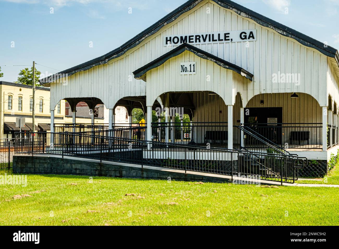 Stazione di Homerville n. 11 deposito ferroviario, East Plant Avenue, Homerville, Georgia Foto Stock