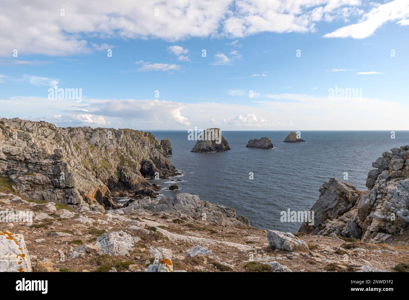 Les trois poi de la pointe de Pen-Hir en Bretagne Foto Stock