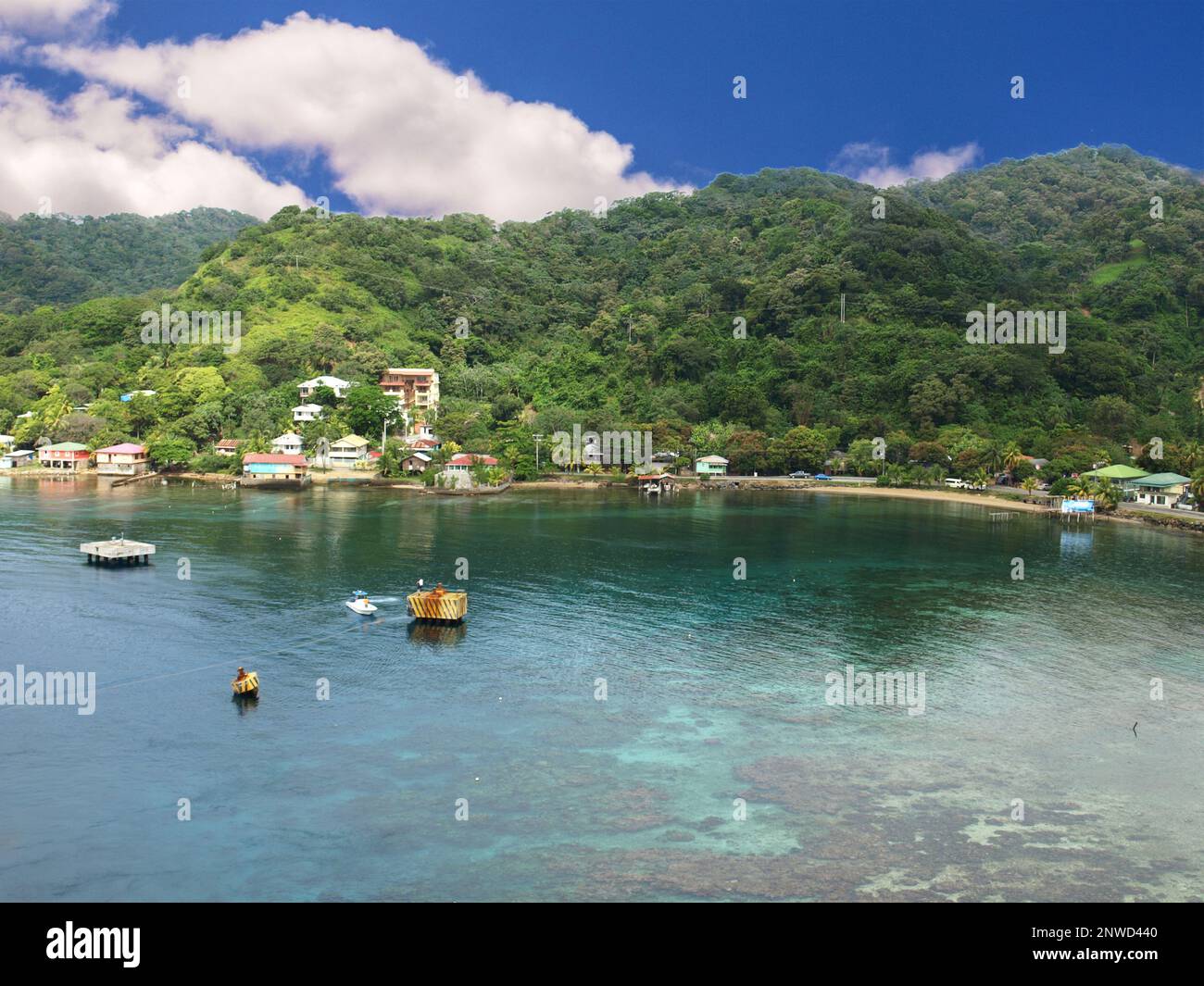 Porto di Roatan in Hondurus , una destinazione turistica nei Caraibi Foto Stock