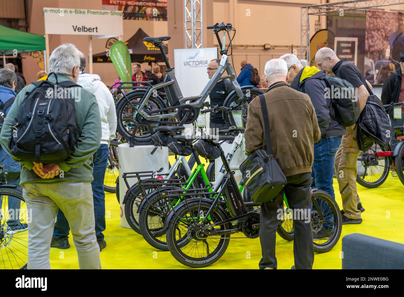 Fahrrad Essen, fiera pubblica nelle sale di Messe Essen, rivenditori e produttori mostrano tutto su biciclette, e-bike, accessori, NRW, Germania, Foto Stock