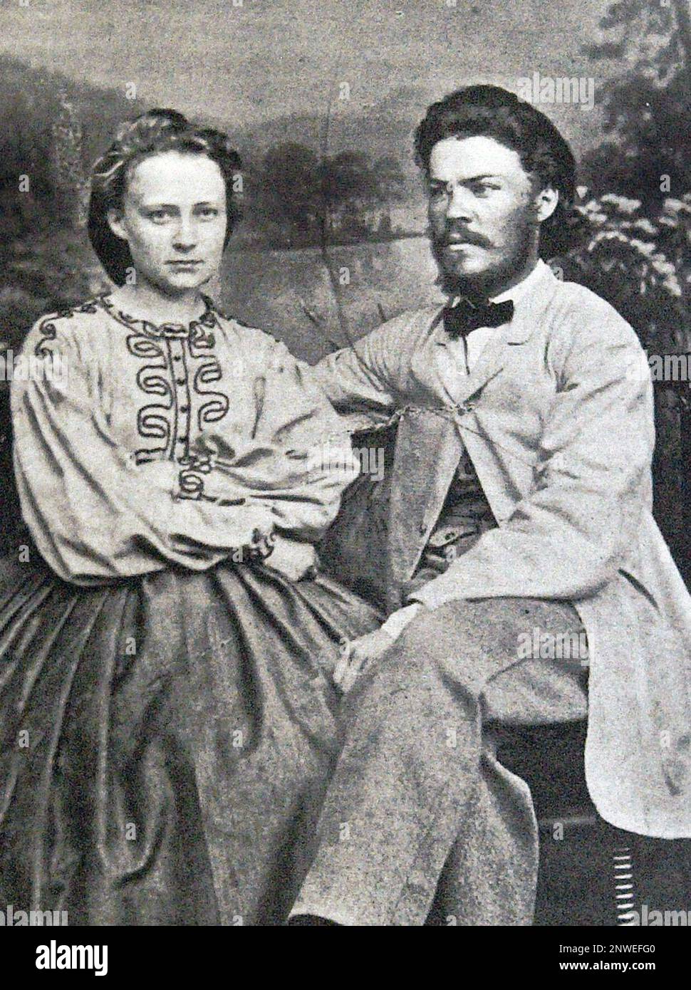 L'autore finlandese Minna Canth (1844-1897) e Johan Ferdinand Canth (1835-1879) a Jyväskylä. Foto Stock