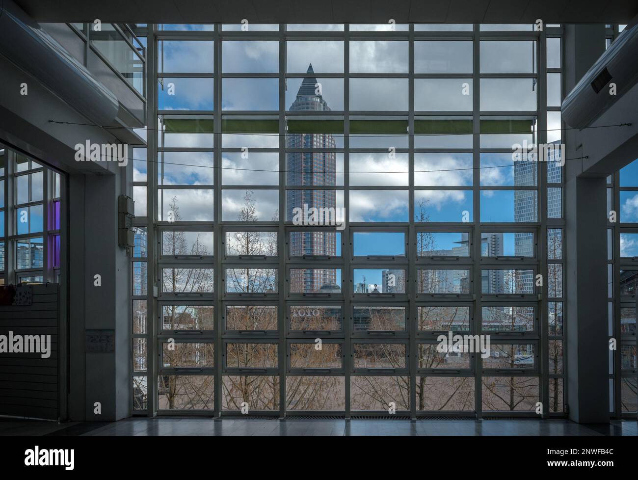 Centro fieristico Francoforte, panoramica dell'area esterna Foto Stock