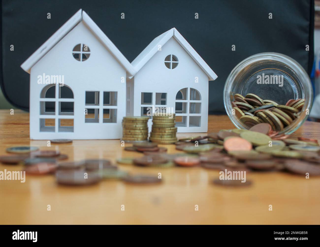 un sacco di monete per acquistare stato reale in tempi di inflazione Foto Stock