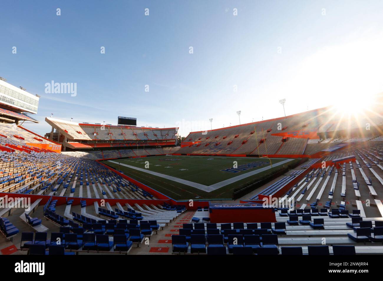 A general view Ben Hill Griffin Stadium is seen prior to an NCAA college football game between the Colorado State University Rams and the University of Florida Gators on Saturday, Sept. 15, 2018 in Gainesville, Fla. University of Florida won 48-10. (Aaron M. Sprecher via AP) Foto Stock