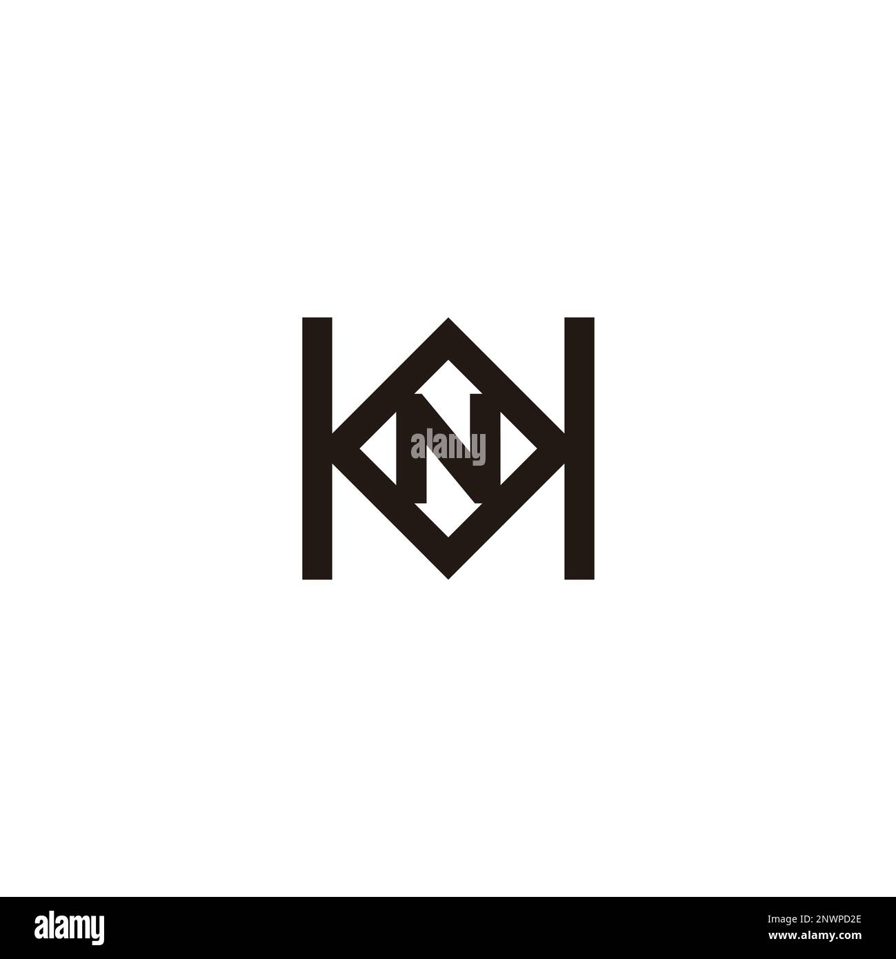 lettera hn semplice linea geometrica vettore logo Illustrazione Vettoriale