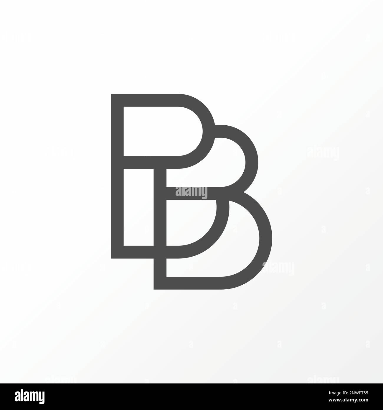 Semplice e unico lettera o parola BB linea art out font con taglio immagine grafica icona logo design astratto concetto vettore stock iniziale o monogramma Illustrazione Vettoriale