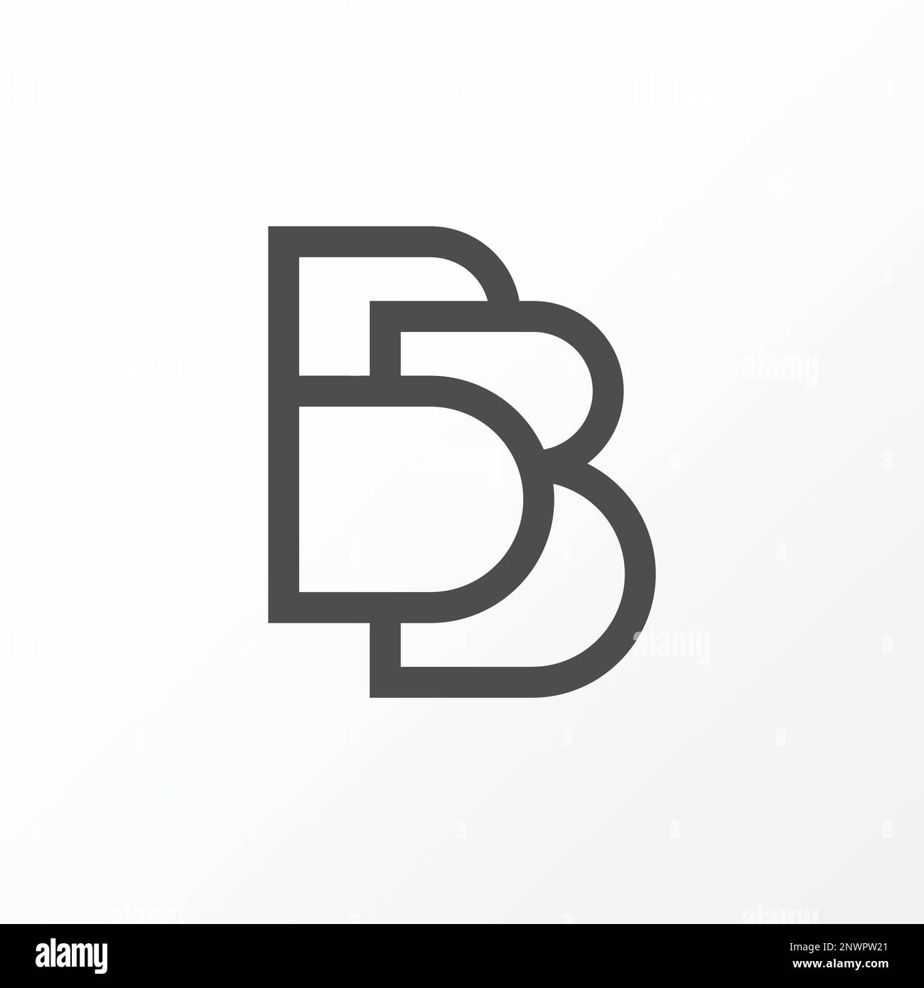 Semplice e unico lettera o parola BB linea art out font con taglio immagine grafica icona logo design astratto concetto vettore stock iniziale o monogramma Illustrazione Vettoriale