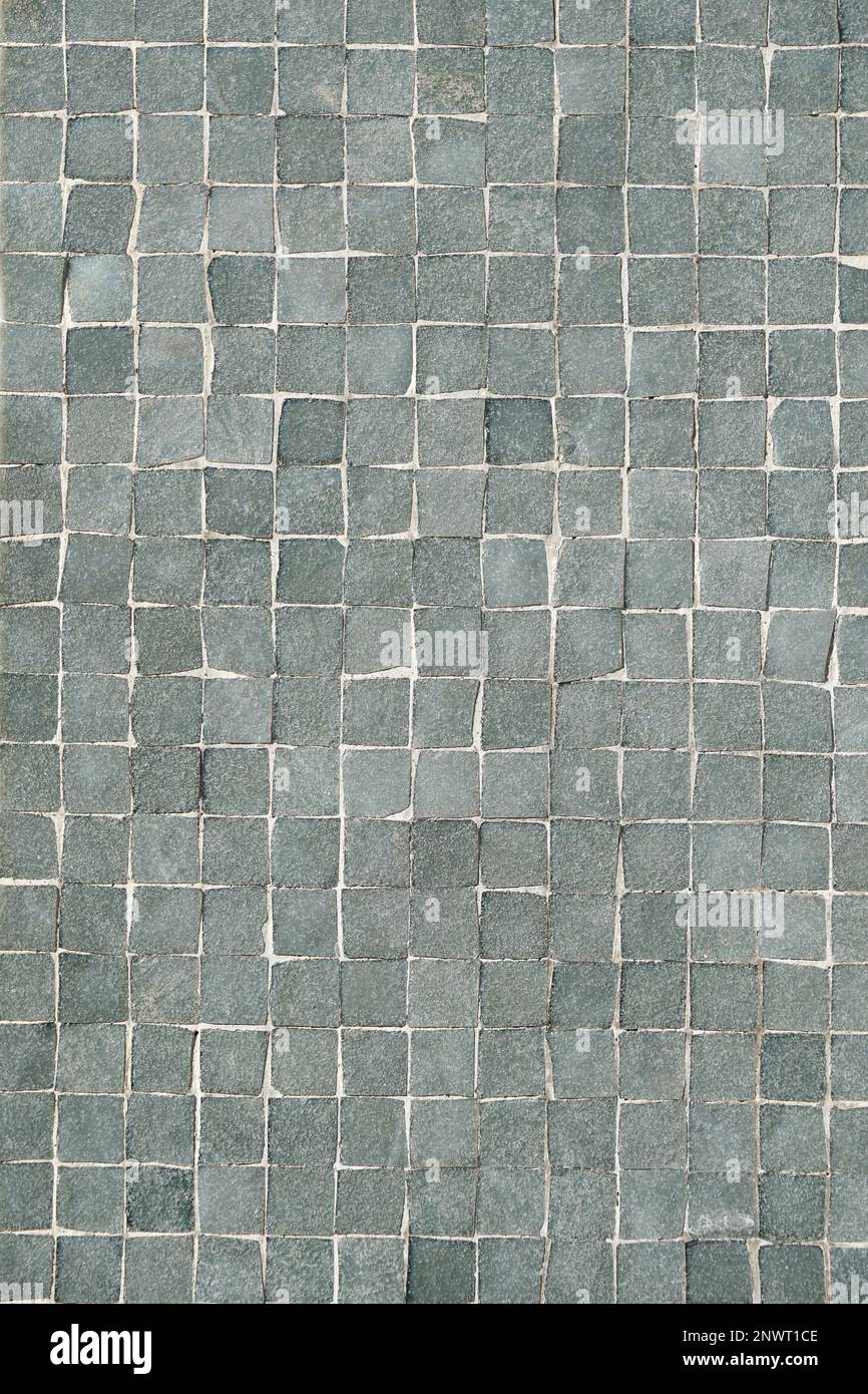 struttura di sfondo grigio a mosaico con pareti piastrellate Foto Stock