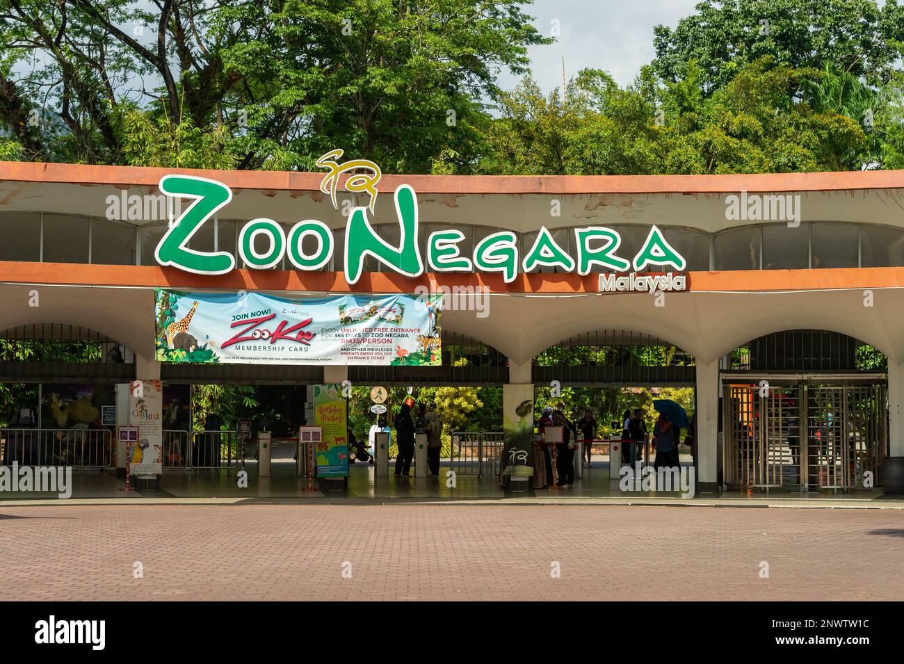 L'entrata allo Zoo Negara, Kuala Lumpur, Malesia Foto Stock