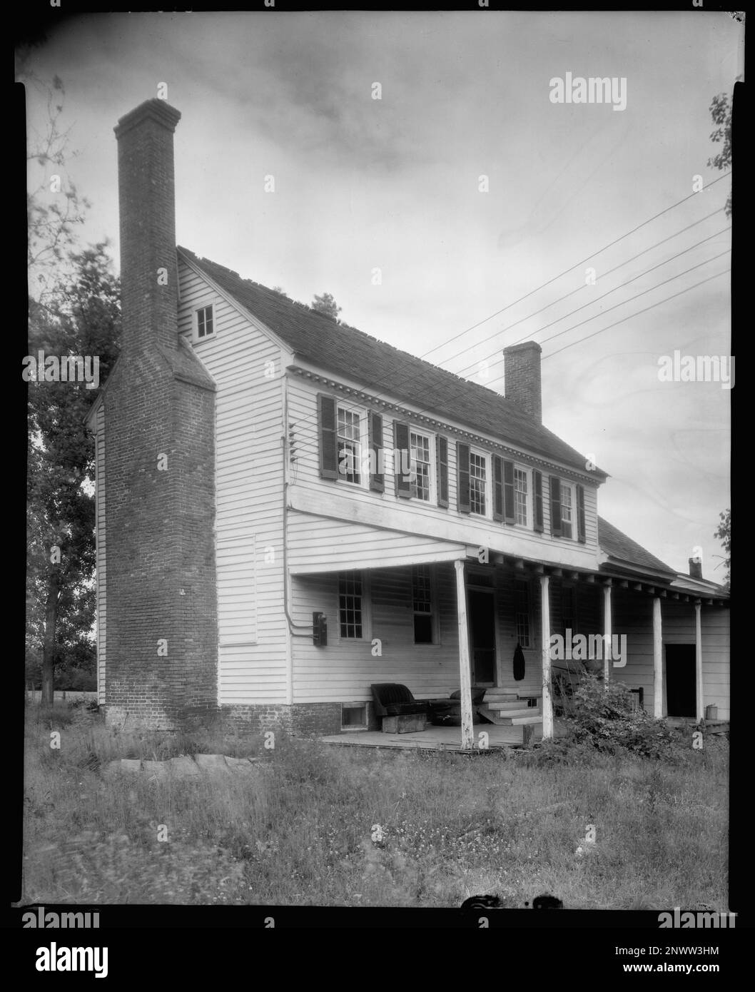 Gayle Farm, Contea di Spotsilvania, Virginia. Carnegie Survey of the Architecture of the South. Stati Uniti Virginia Spotsilvania County, Porches, Chimneys, Farmhouses. Foto Stock