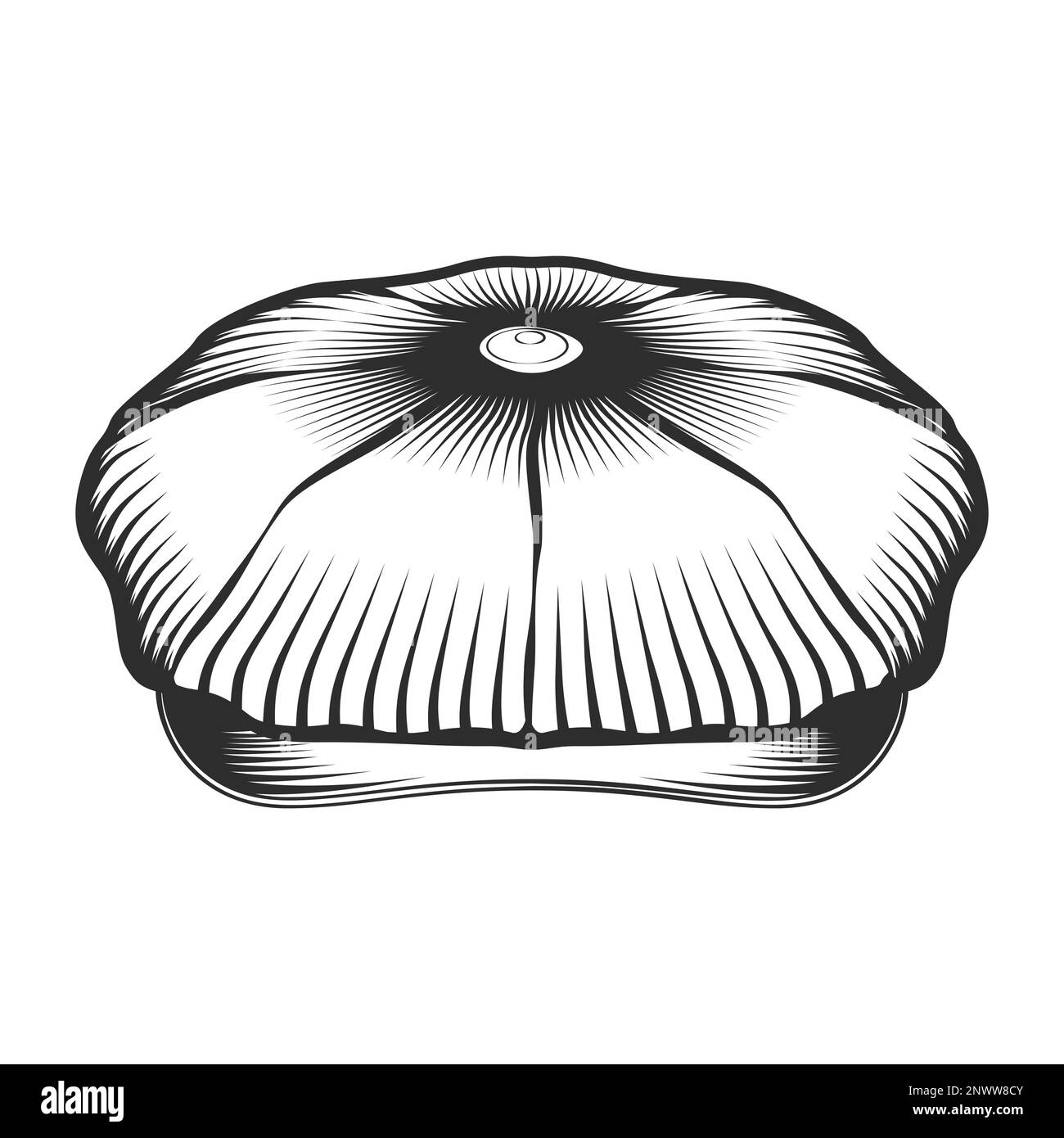 Illustrazione vintage vettoriale cappello Tweed cappello piatto Illustrazione Vettoriale