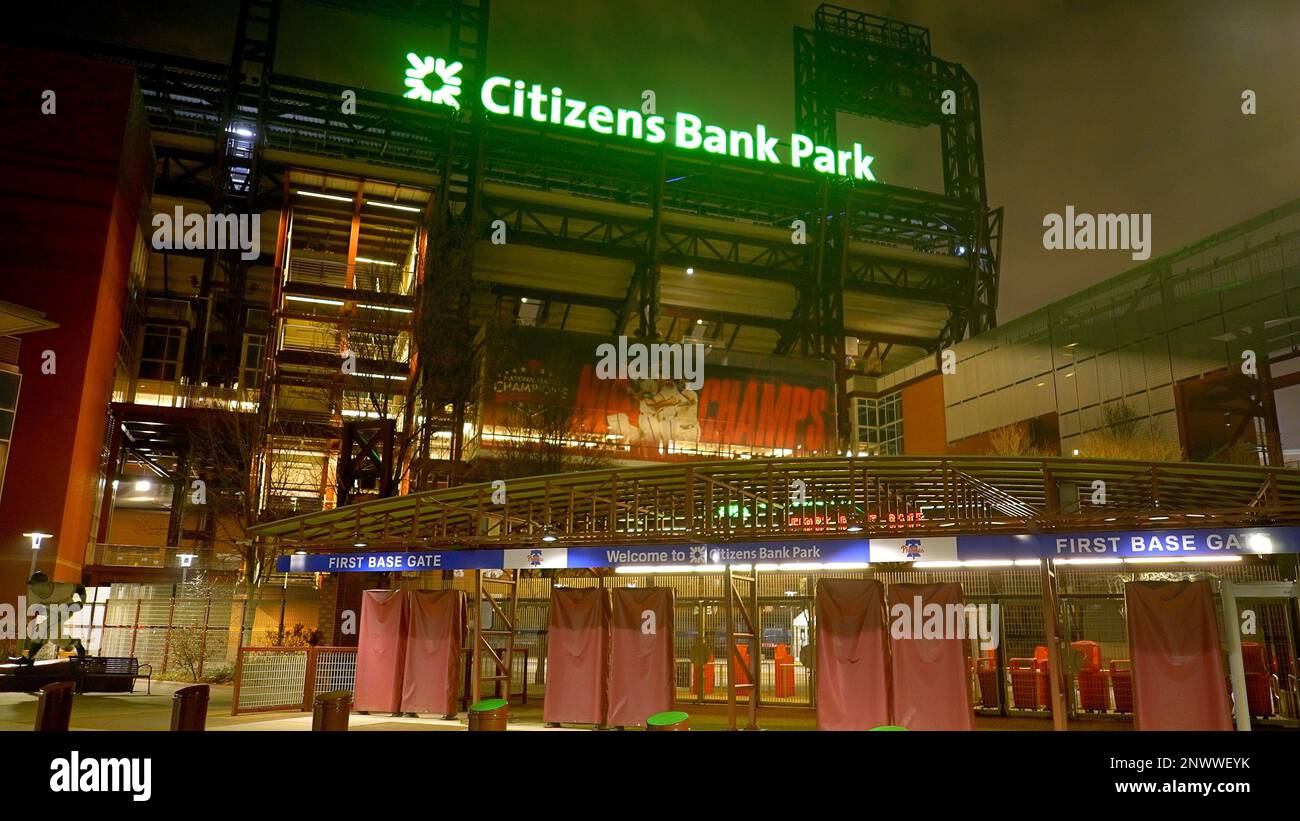 Citizens Bank Park Philadelphia - sede dei Philadelphia Phillies - PHILADELPHIA, USA - 16 FEBBRAIO 2023 Foto Stock