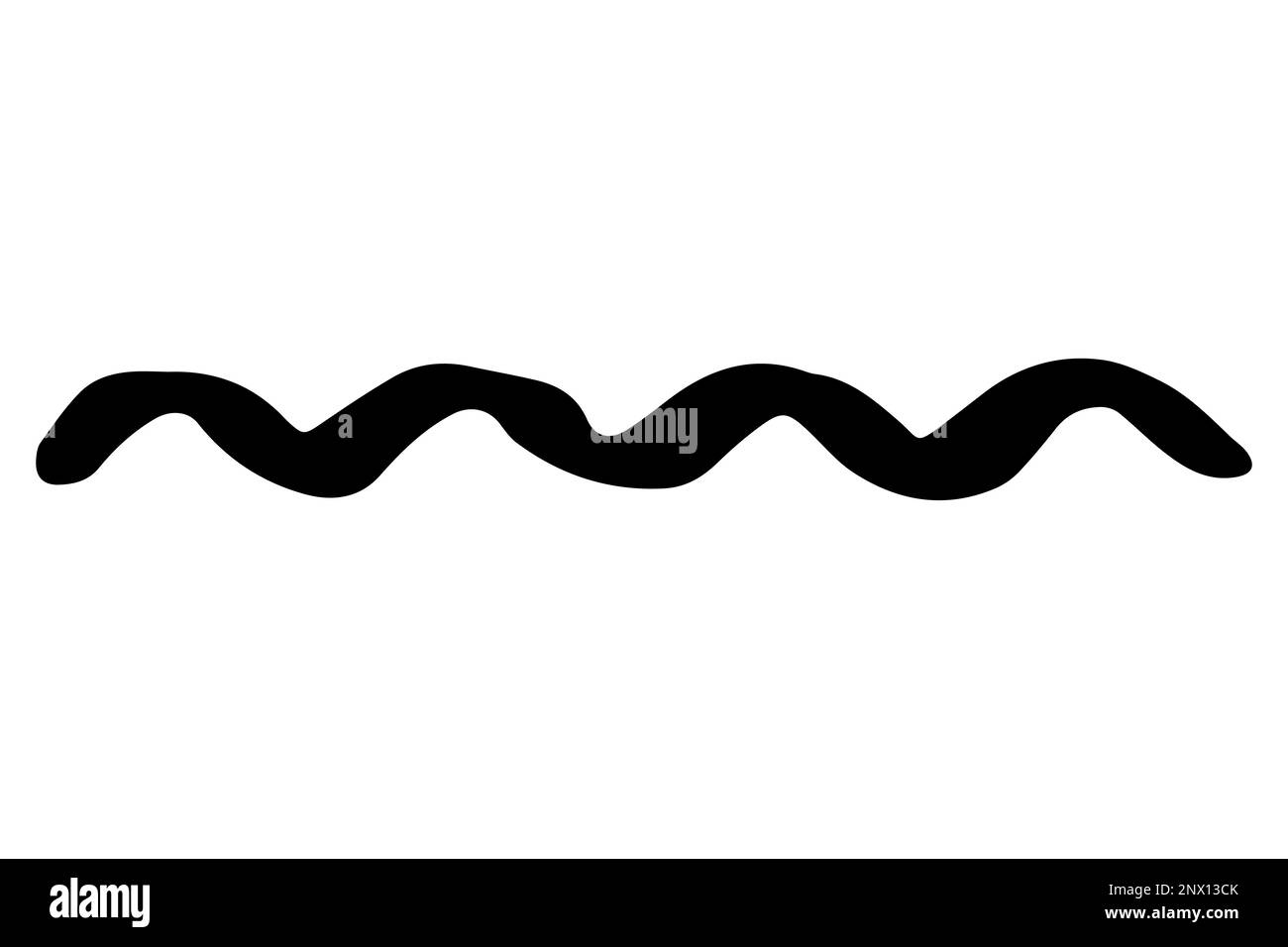 Onda di doodle vettoriale. Tratto di pennello marea nera isolato su sfondo bianco. Illustrazione di pennarelli disegnati a mano per la stampa estiva, decorazione di abiti. Illustrazione Vettoriale